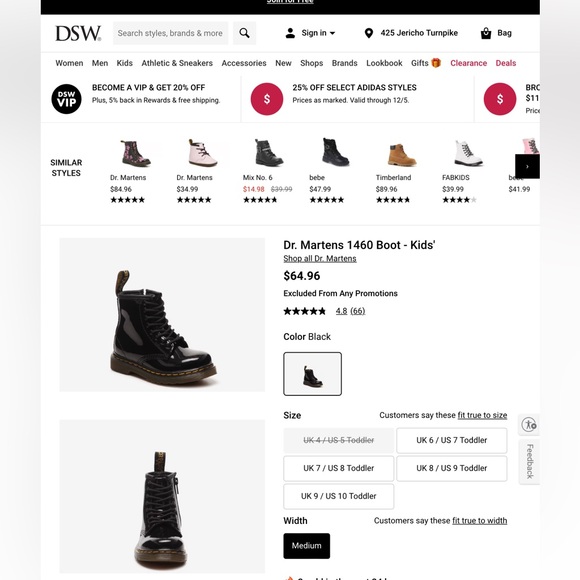 GIRLS' TODDLER DR. MARTENS 1460
SOFTY T LEATHER BOOTS Item # 459717 - Picture 6 of 6